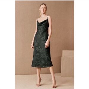 BHLDN HUTCH Anthropologie Dark Forest Green Kinsey Midi Dress - Never Worn